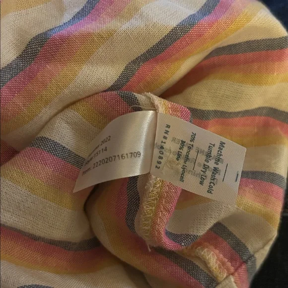 Marine LAYER Doze Short Sleeve PJ Top in Retro Ombre Stripe Medium M NWOT - Picture 7 of 10